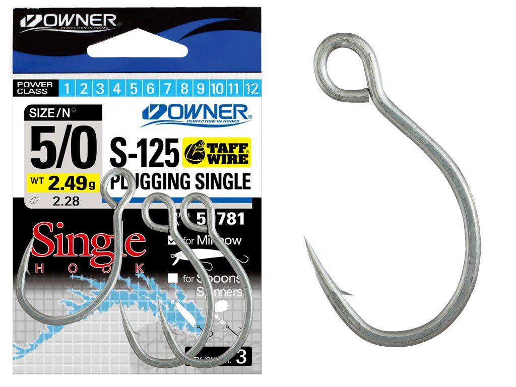 Owner S-125M Plugger Single Hook 1/0