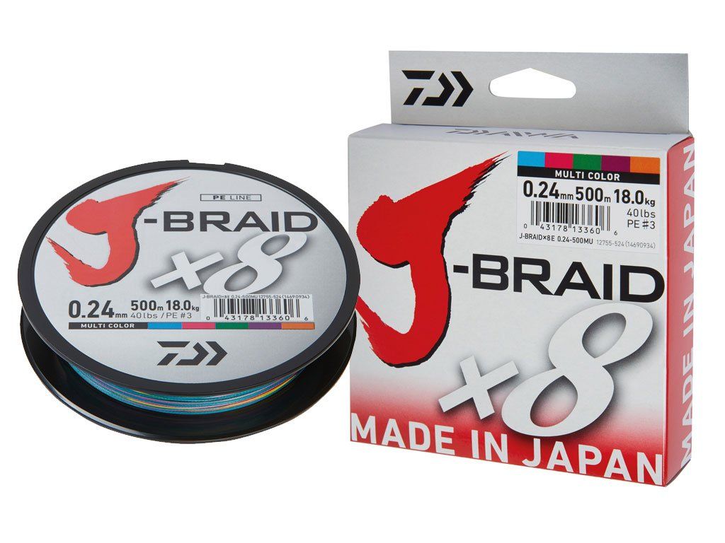 Daiwa J-Braid x8 MultiColor 0.24mm, 300m