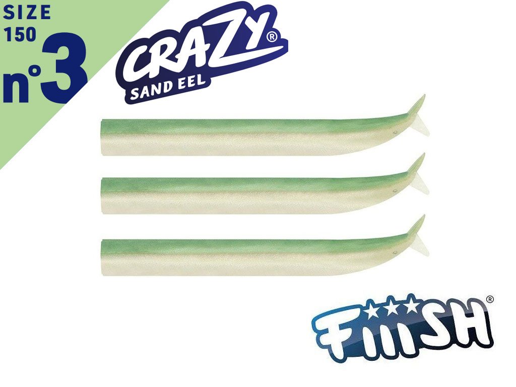 Fiiish Crazy Sand Eel 150 BM223 Bodies 3pcs Pearl Green