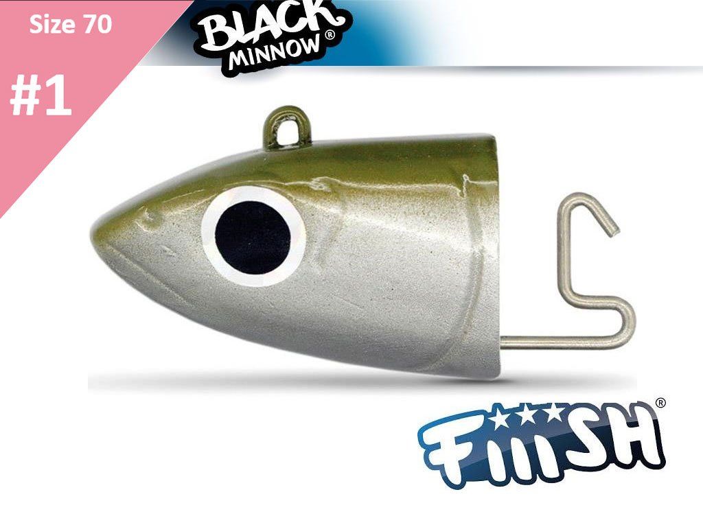 Fiiish Black Minnow BM144 Jig Head Off Shore 6g Kaki 2pcs