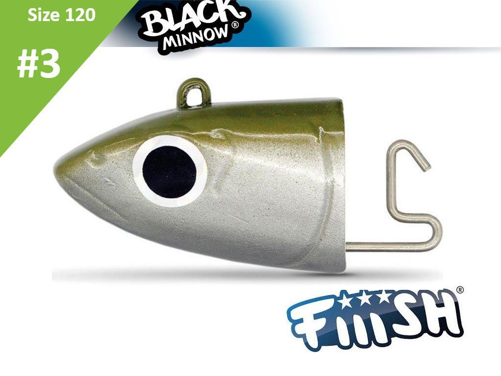 Fiiish Black Minnow BM002 Jig Head Off Shore 25g Kaki 2pcs