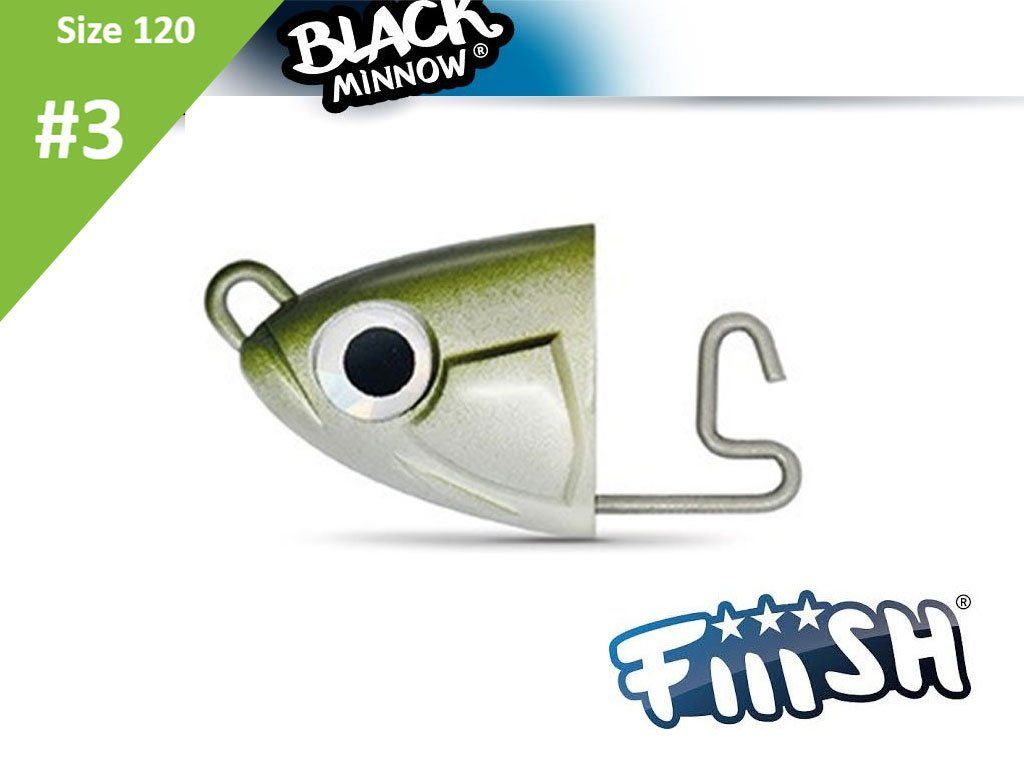 Fiiish Black Minnow Jig Head Shallow 6.0g, 2pcs