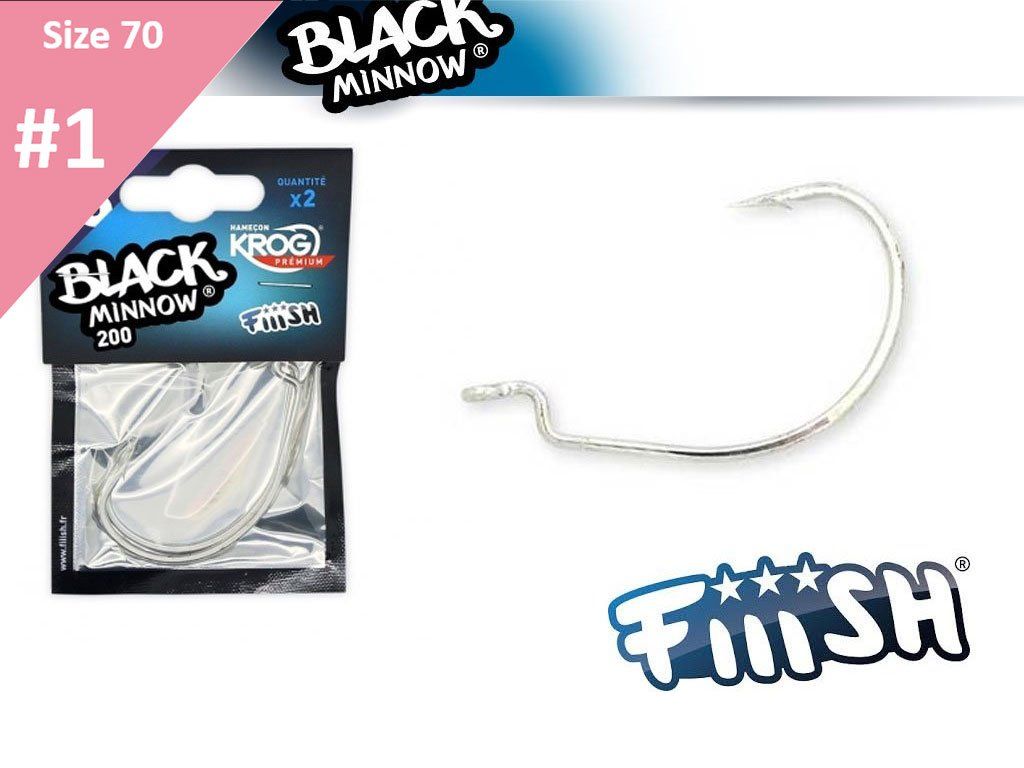 Fiiish Black Minnow 70 BM038 Krog Hook Premium 4pcs