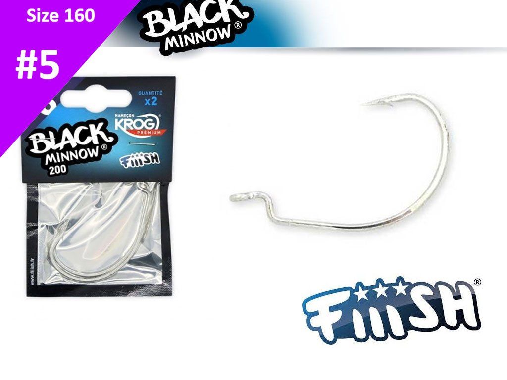 Fiiish Black Minnow 160 BM210 Krog Hook Premium 4pcs