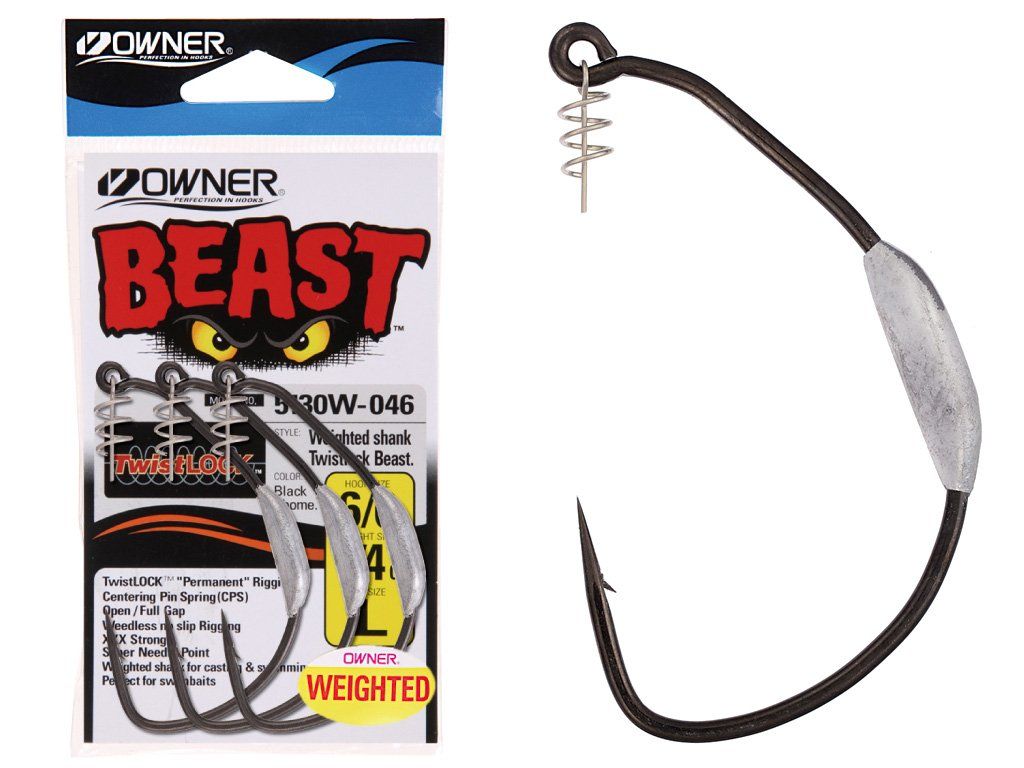 Owner 5130W Beast Hook Weighted 8/0, 3/8 Oz