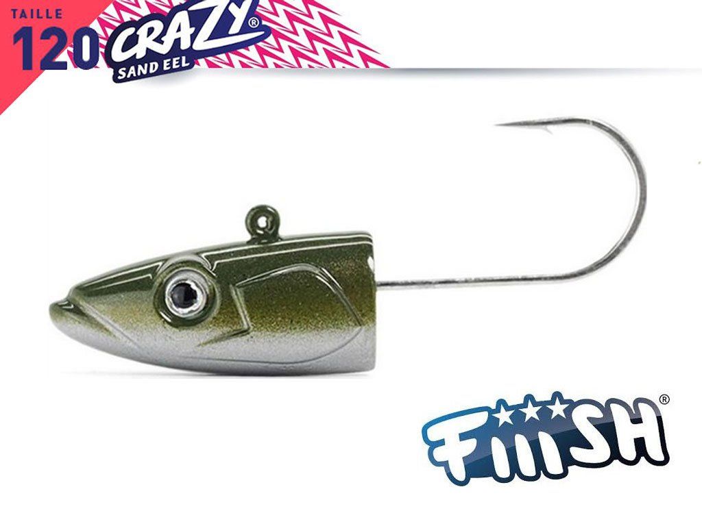 Fiiish Crazy Sand Eel CSE1357 120 Jig Head Extra Deep 25g Kaki 2pcs