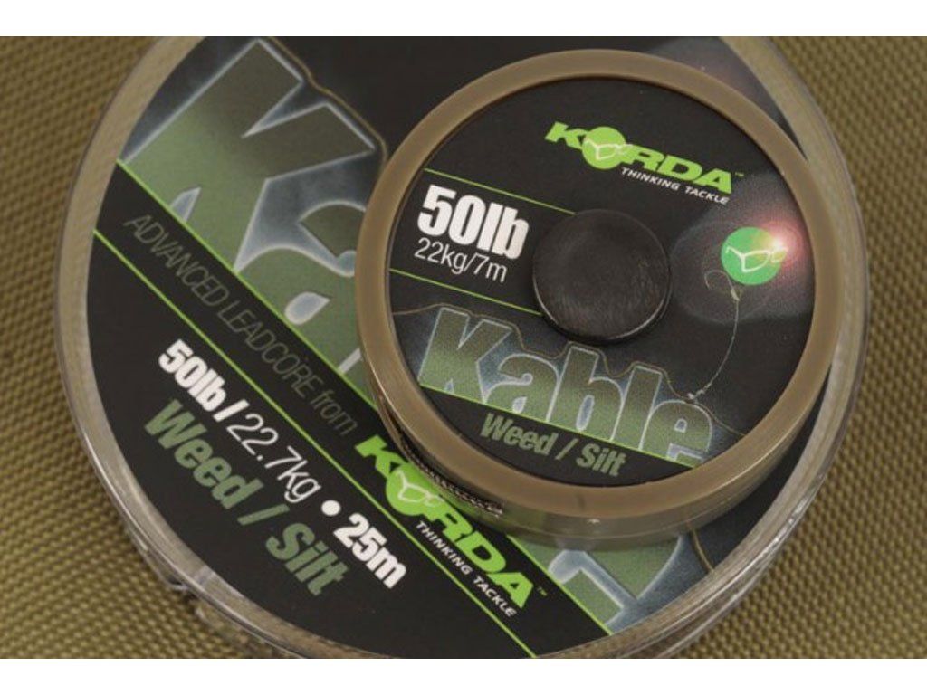 Korda Kable Leadcore Weed Silt 7m, 50lb, 22kg