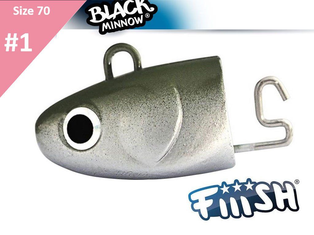 Fiiish Black Minnow 70 BM1301 Jig Head Extra Deep 12g Kaki 2pcs