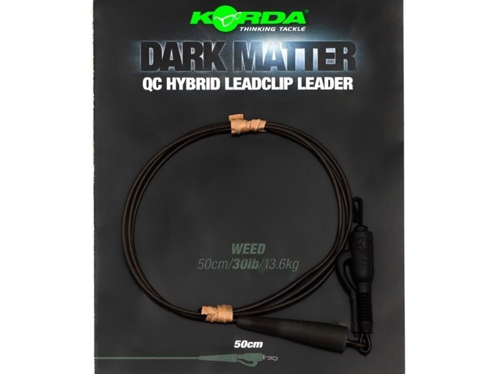 Korda Dark Matter Leader QC Hybrid Clip 50cm Weed