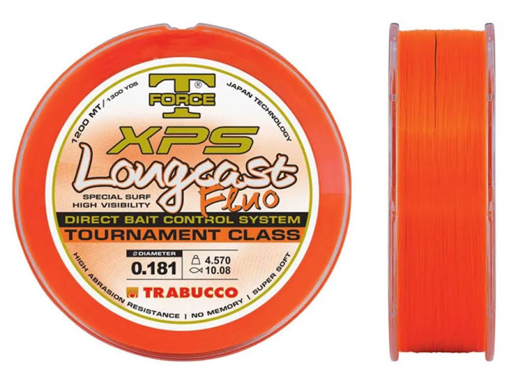 Trabucco Longcast Fluo Orange 1200m, 0.35mm, 34.81lb