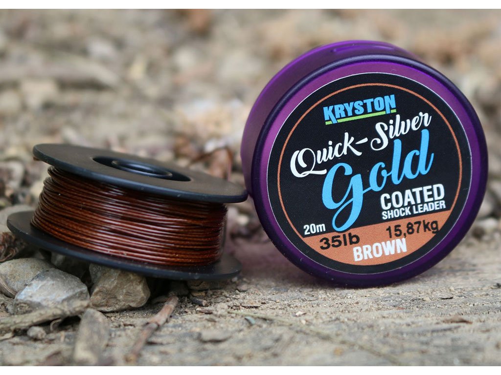 Kryston Quick Silver Gold Shock Leader Brown 20m, 45lb
