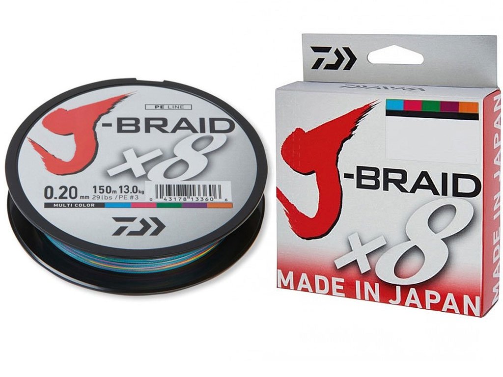 Daiwa J-Braid x8 MultiColor 0.18mm, 150m