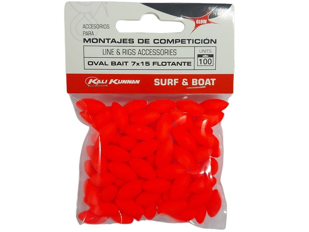 Kali Kunnan Oval Bait Beads Red Fosf 7x15mm, 100pcs