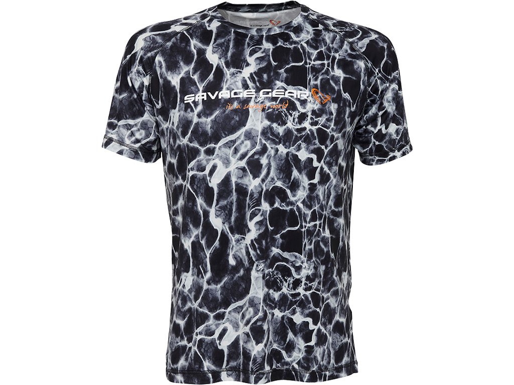 Savage Gear Night UV T-Shirt Black Waterprint S