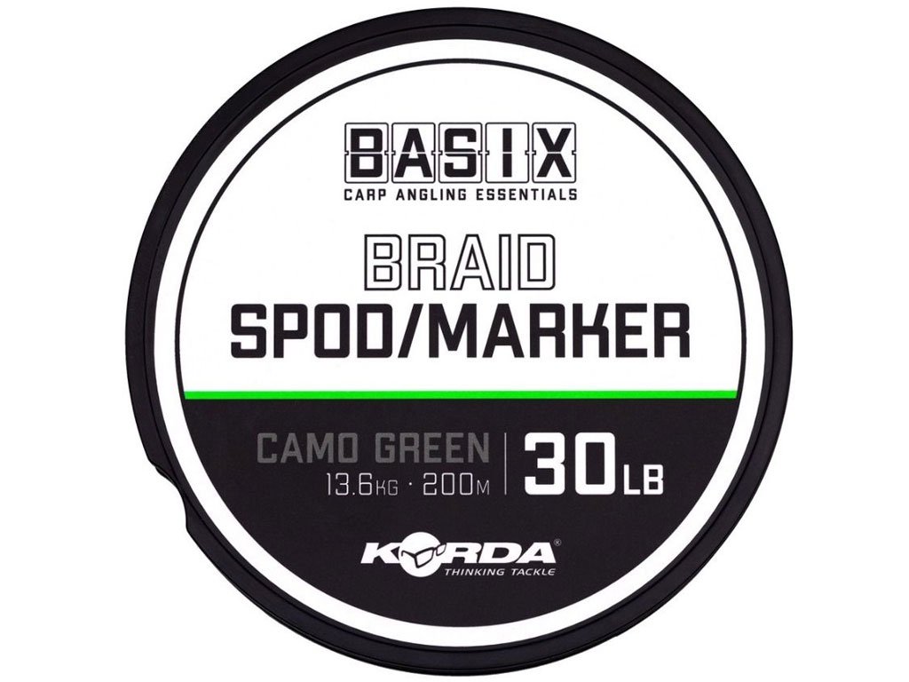 Korda Basix Spod & Marker Braid Camo Green 200m, 30lb, 13.6kg