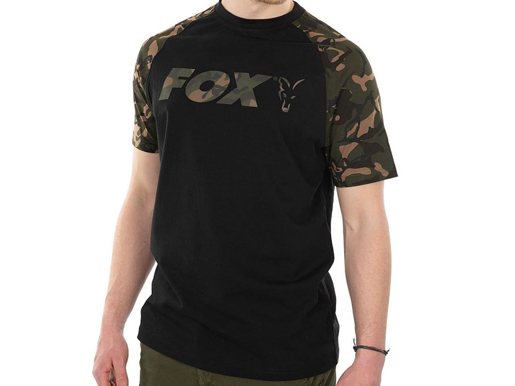 Fox Raglan T-Shirt Black/Camo S