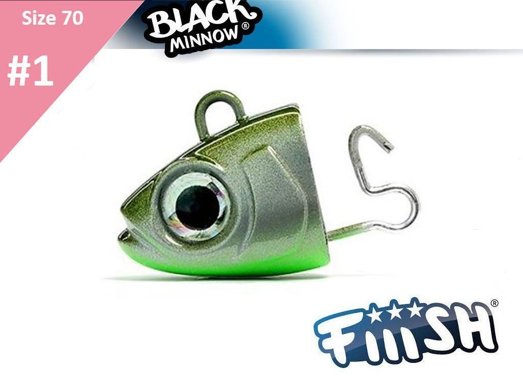 Fiiish Black Minnow 70 BM1383 Jig Head 3.5g Zincky Kaki