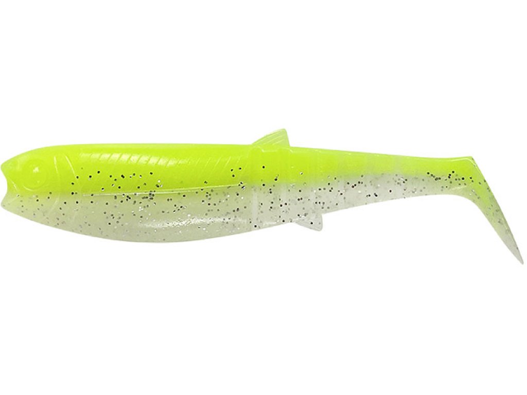 Savage Gear Cannibal Shad 10cm, 9g Flou Yellow Glow