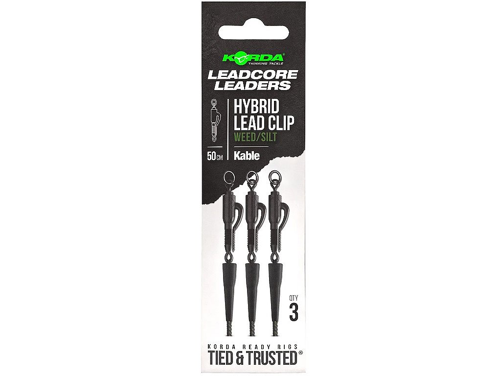 Korda Kable Leadcore Leader Hybrid Lead Clip Weed 50cm