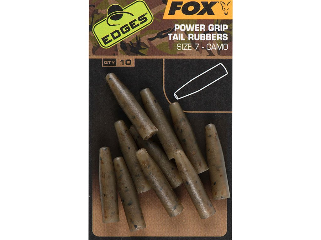 Fox Edges Camo Powergrip Tail Rubbers 7, 10pcs