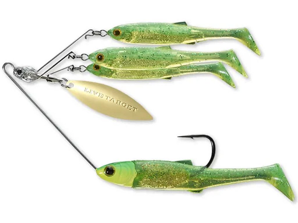 LiveTarget BaitBall Spinner Rig 11g, M Lime Chartreuse/Gold