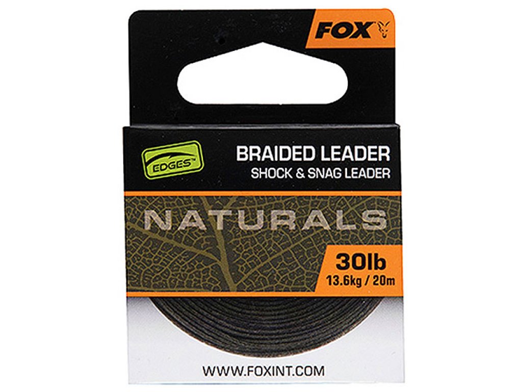 Fox Edges Naturals Braided Leader 20m, 30lb
