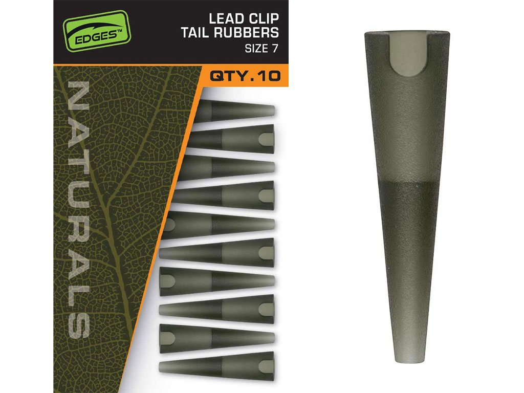 Fox Edges Naturals Lead Clips Tail Rubbers 7, 10pcs