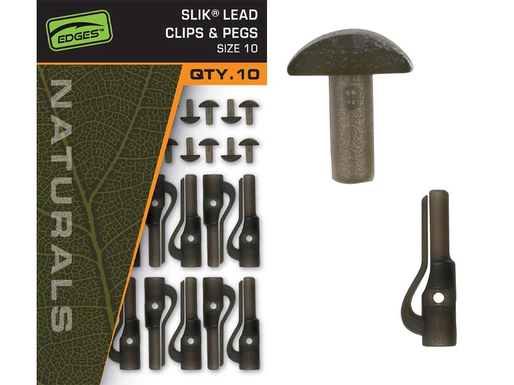 Fox Edges Naturals Slik Lead Clip & Pegs 10, 10pcs