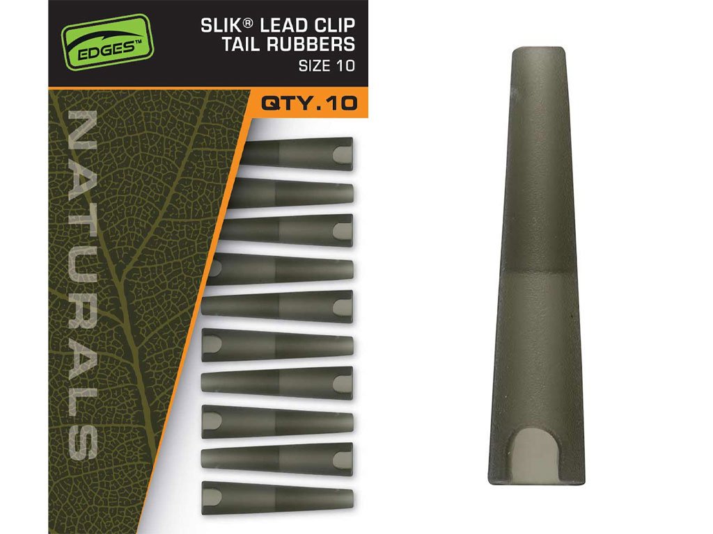 Fox Edges Naturals Slik Lead Clip Tail Rubber 10, 10pcs