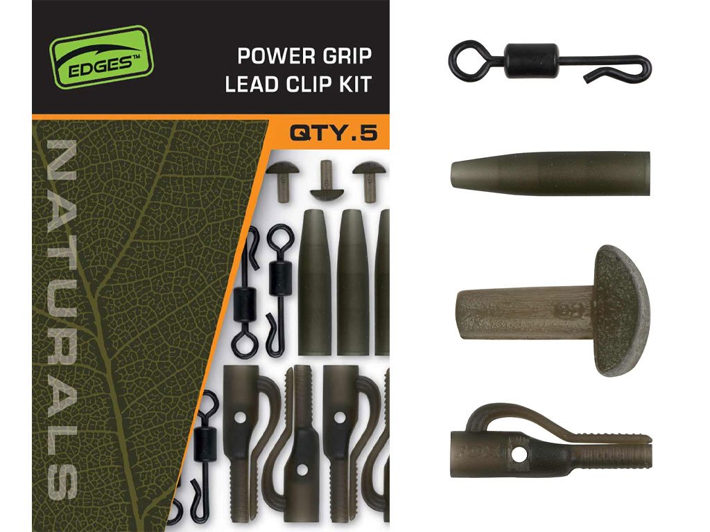 Fox Edges Naturals Power Grip Lead Clip Kit 5pcs