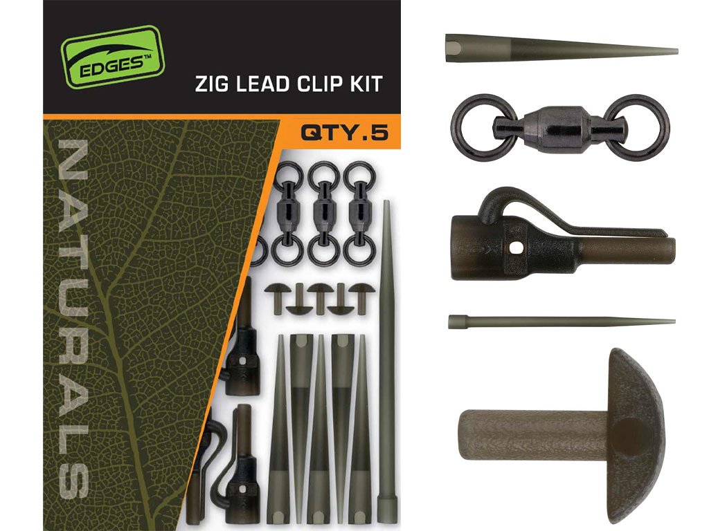 Fox Edges Naturals Zig Lead Clip Kit 5pcs