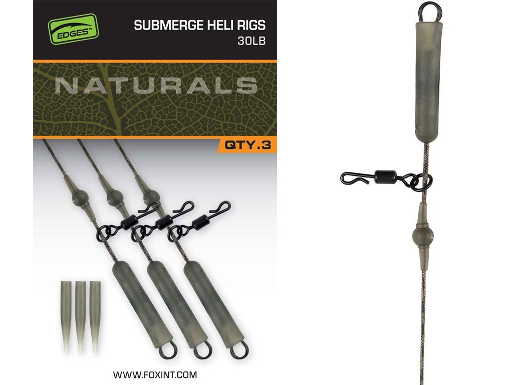Fox Edges Naturals Submerge Heli Rigs 30lb, 3pcs