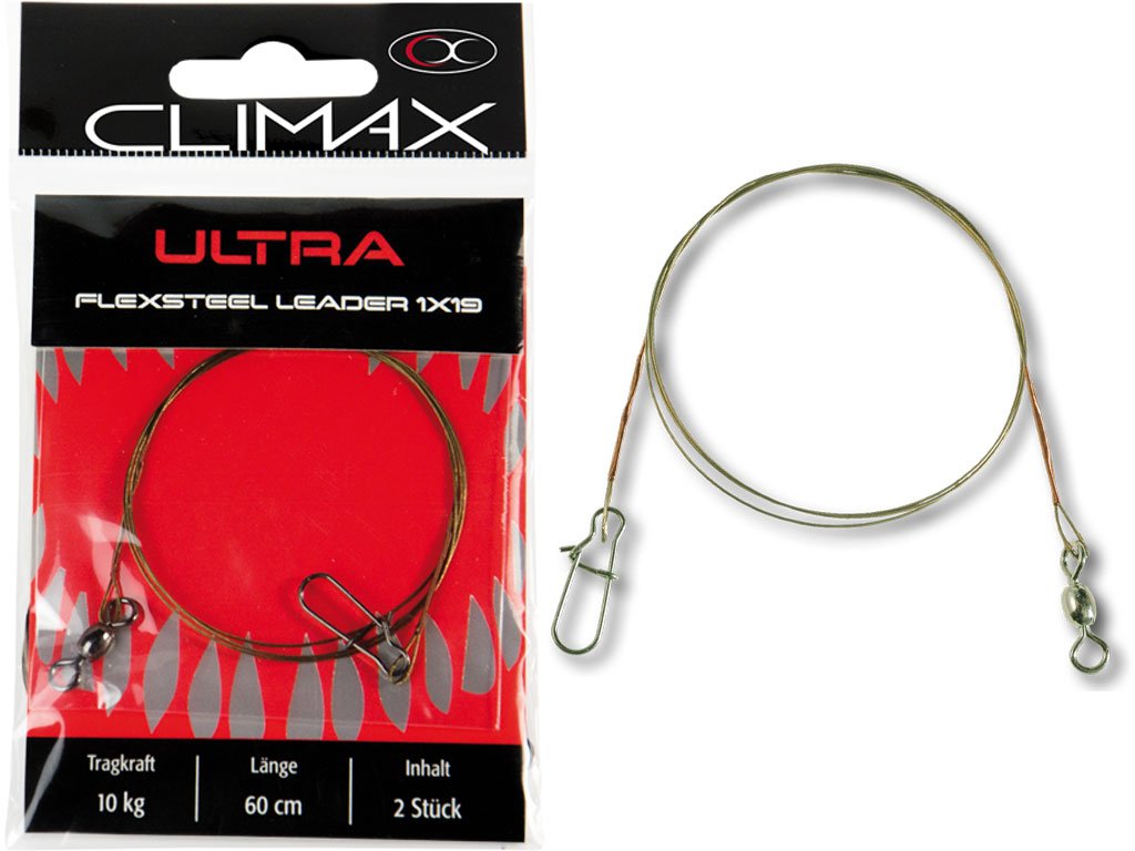 Climax Flexsteel Leader With Swivel 1x19 30cm, 5kg, 2pcs