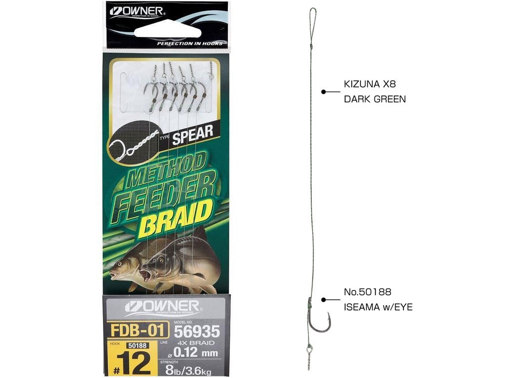 Owner Method Feeder Rig Braid Spear 56935 FDB-01 12, 0.12mm