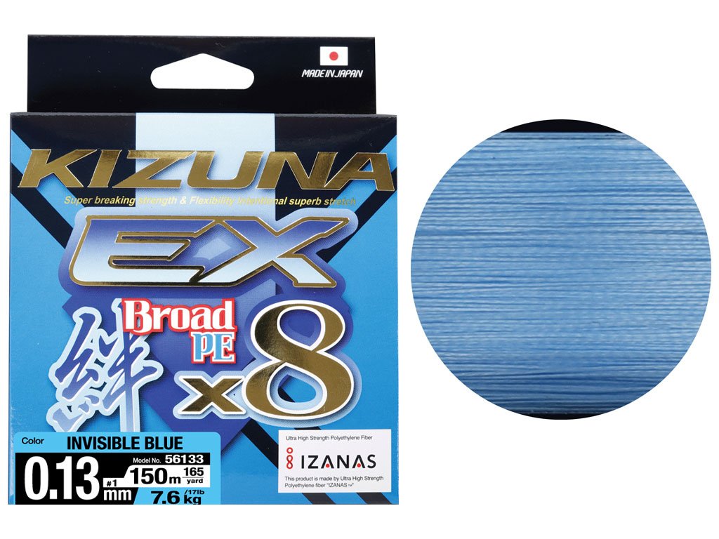 Owner Kizuna EX X8 Braid Invisible Blue 150m, 0.17mm