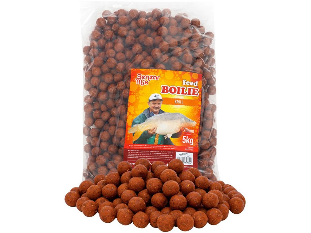 Benzar Mix Feed Boilies 5kg, 16mm Krill Orange