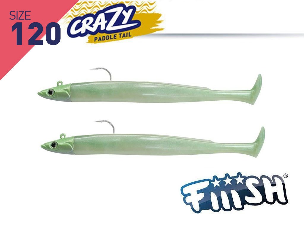 Fiiish Crazy Paddle Tail 120 CPT6001 Double Combo Shore 7g Pearl Green