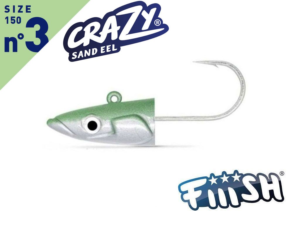 Fiiish Crazy Sand Eel CSE221 Jig Head Offshore 20g Pearl Green 2pcs