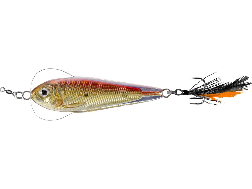 LiveTarget Flutter Shad Spoon 60mm, 21g Gold/Red