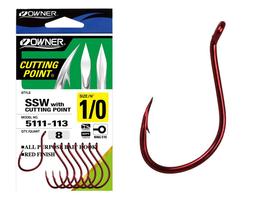 Owner SSW With Cutting Point 5111, Red, 3/0