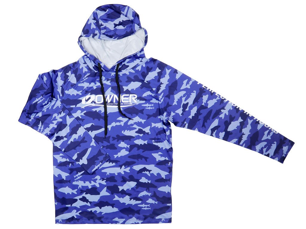 Owner Sun Block Hoodie Ocean Fish Camo L