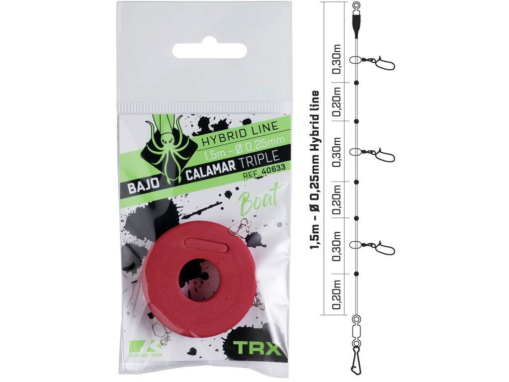 Kali Kunnan Bajo Calamar Double Red 1.50m 0.25mm