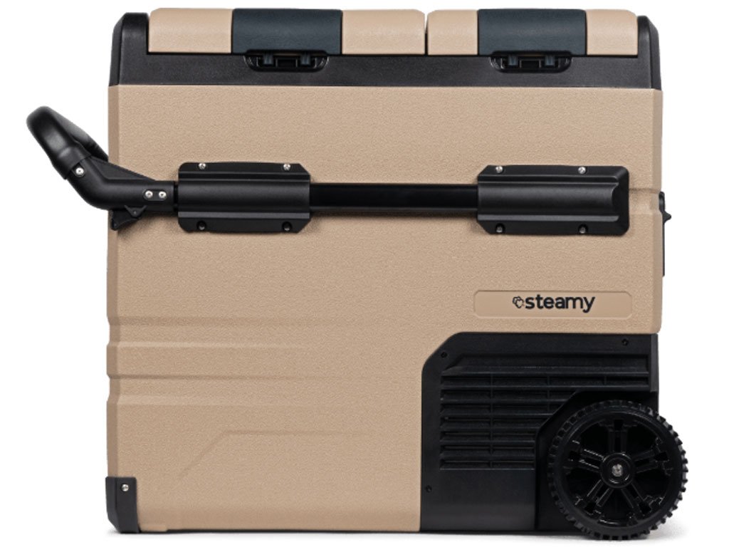 Steamy-E Dual Zone Roller Electric Compressor Cooler on Wheels 54L