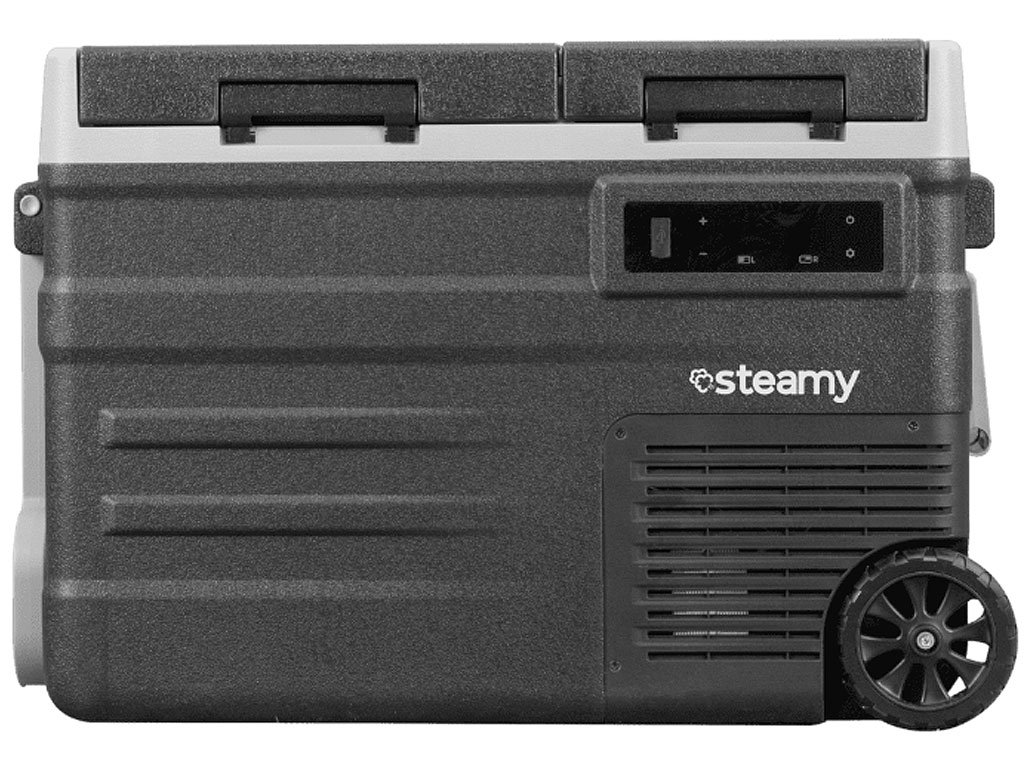 Steamy-E Dual Zone Roller Electric Compressor Cooler on Wheels 41L Black