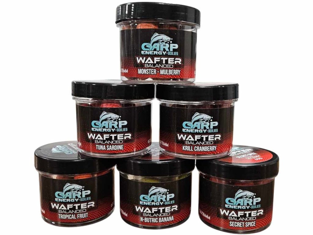 Carp Energy Boilies Wafter Balanced 14/16mm Krill Cranberry