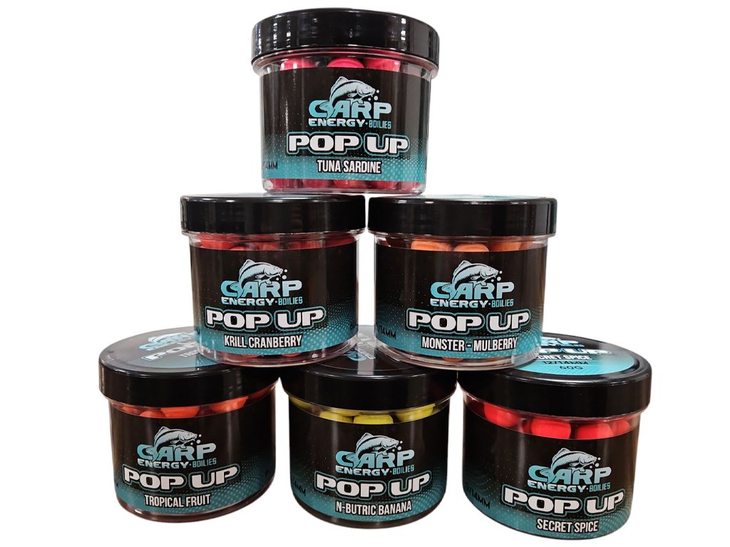 Carp Energy Boilies Pop Up 12/14mm Krill Cranberry