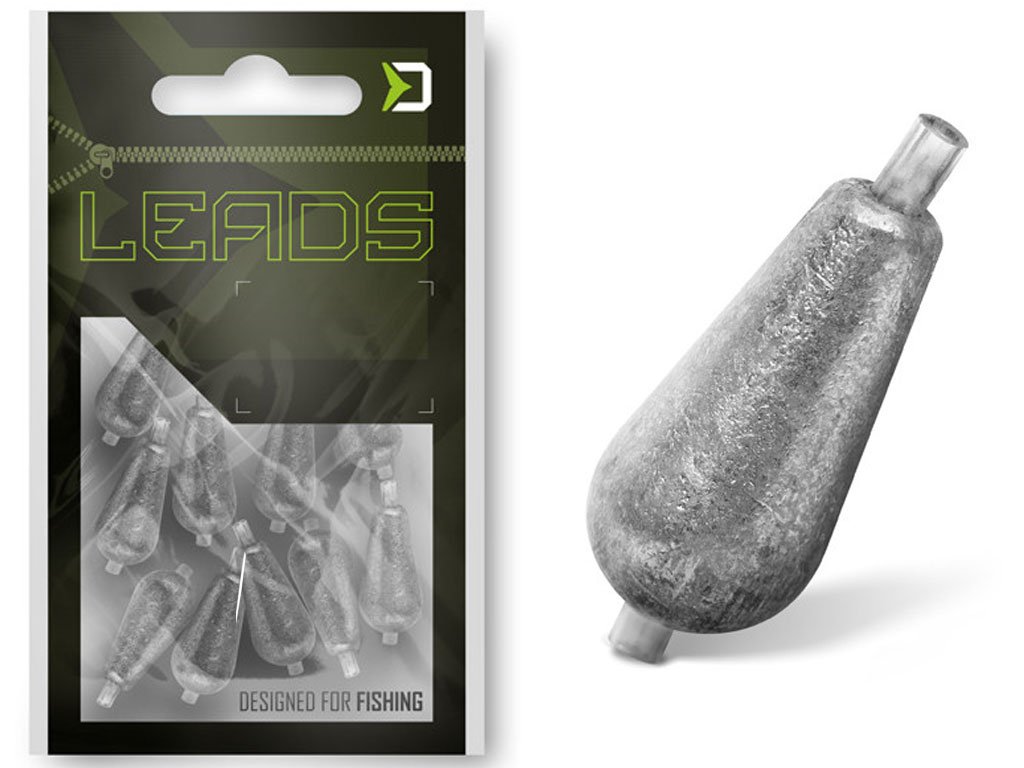 Delphin Lead Pear Sinkers With A Tube 1.5g, 20pcs