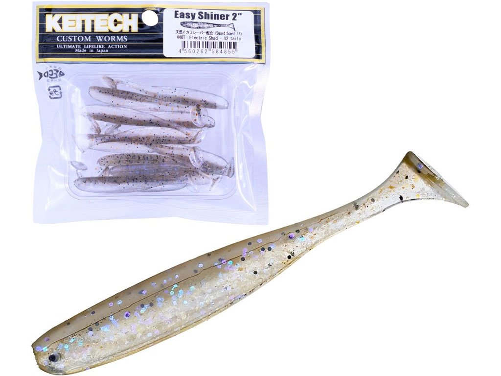 Keitech Scented Soft Plastic Swimbait Lure Easy Shiner 2inch Electric Shad