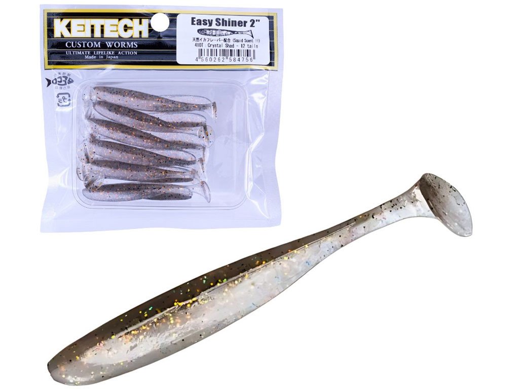 Keitech Scented Soft Plastic Swimbait Lure Easy Shiner 3inch Crystal Shad
