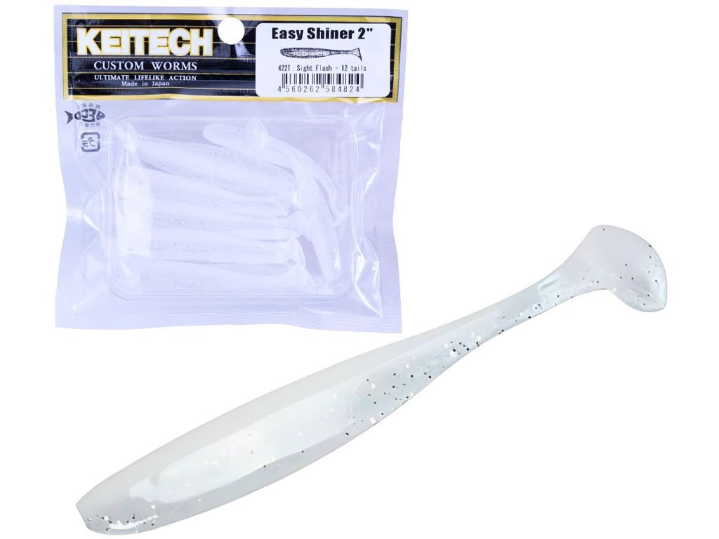 Keitech Scented Soft Plastic Swimbait Lure Easy Shiner 4inch Sight Flash